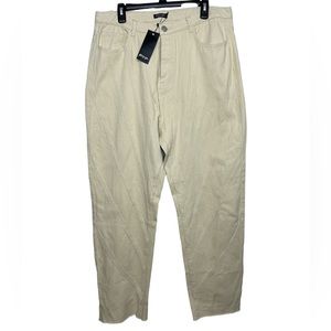 Nasty Gal NWT Seams Rad To Us Straight Leg Jeans in Ecru Womens Size 12